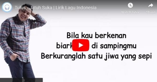 Lirik Lagu Jatuh Suka - Tulus