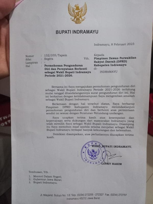 Lucky Hakim Mengundurkan Diri Sebagai Wakil Bupati Indramayu?