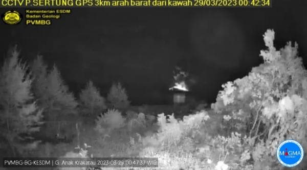 Gunung Anak Krakatau Kembali Erupsi, Ketinggian Abu 600 Meter