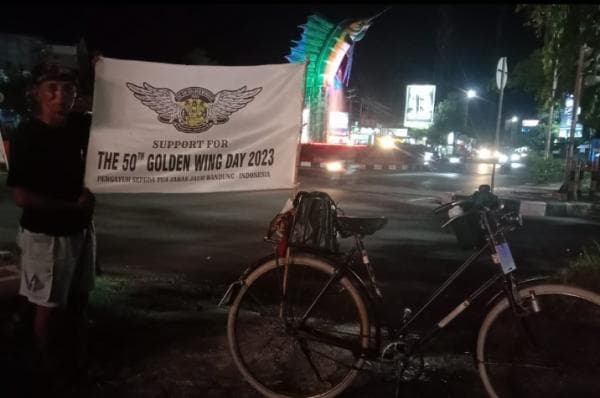 Hadiri Golden Wing Day HDCI di Pangandaran, Achyadi Tempuh Ratusan Kilometer Dengan Sepeda Tuanya
