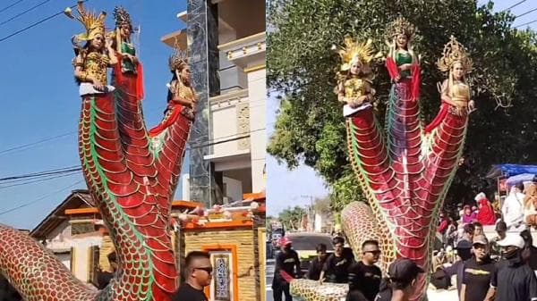 Heboh, Kemunculan Siluman Ular Berkepala 3 di Karnaval Tuban Heboh, Kemunculan Siluman Ular Berkepala 3 di Karnaval Tuban