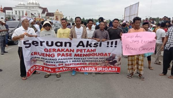 Ratusan Petani Kecam Pj Bupati Aceh Utara Hindari Peserta Aksi Unjuk Rasa
