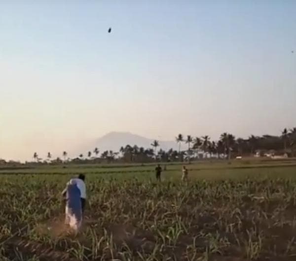 Asyik Main Layang-Layang Bocah ini Malah ikut Terbang, Warga Panik