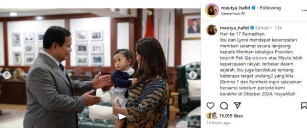 Meutya Hafid Bareng Anak Ucapkan Selamat Kepada Prabowo Subianto, Netizen: Lucky you, Lyora Meutya Hafid Bareng Anak Ucapkan Selamat Kepada Prabowo Subianto, Netizen: Lucky you, Lyora