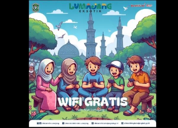 Hore! Masyarakat Lumajang Bisa Nikmati Akses Wifi Gratis di Alun-alun