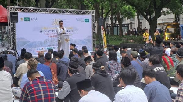 Ribuan Umat Muslim Indonesia di Taiwan Mengikuti Salat Id dan Open House KDEI Taipei 