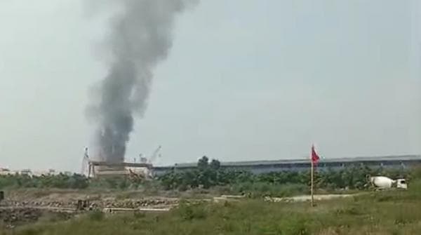 Kebakaran di Galangan Kapal PT SMI  Bojonegara saat Potong Kapal Tanker Pertamina
