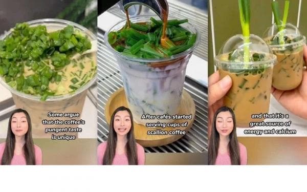 Minuman Kekinian Kopi Pakai Irisan Daun Bawang Viral, Netizen Sebut Mirip Cendol