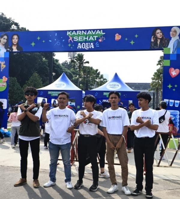 Para Aktivis SMURP Serukan Boikot Produk Terafiliasi Israel Di Arena Karnaval Sehat Aqua