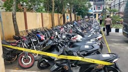 Ratusan Sepeda Motor Dikandangkan di Mapolres Tasikmalaya Kota Akibat Pelanggaran Lalu Lintas