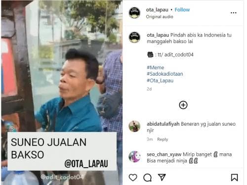 Bikin Ngakak, Abang Bakso Keliling Ini Mirip Suneo Doraemon Bikin Ngakak, Abang Bakso Keliling Ini Mirip Suneo Doraemon