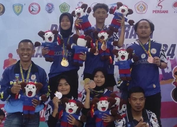 Tim Cabor Tenis Meja Pangatikan Sabet 6 Medali di Ajang PORKAB Garut 2024