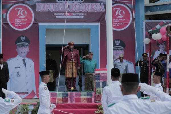 Upacara HUT ke-79 RI Digelar di PLBN Sei Nyamuk