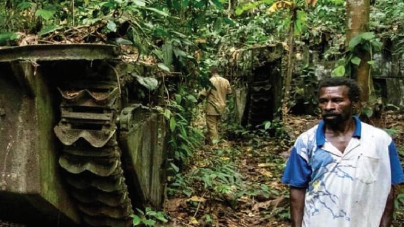 Penampakan Tank Sisa Pertempuran Sekutu dan Jepang di Hutan Papua, Ditumbuhi Lumut