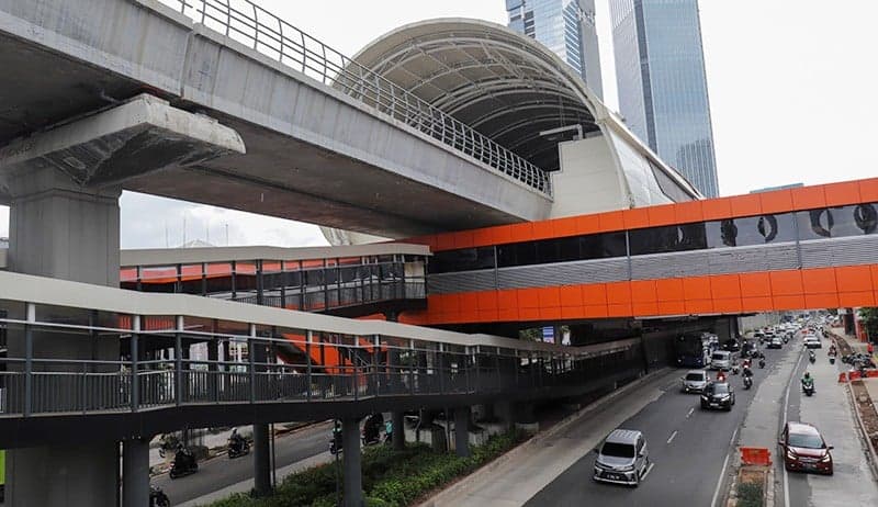 Penampakan Stasiun LRT Rasuna Said Terintegrasi dengan Transjakarta