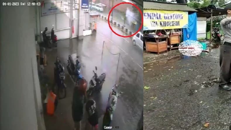 Ngeri, Detik-Detik Pedagang Empal Gentong Tewas Tersambar Petir di Cirebon