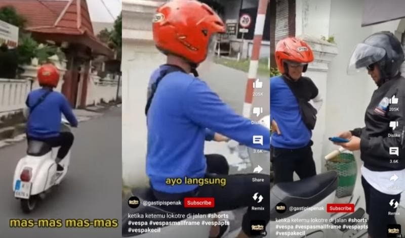 Viral Pengendara Vespa Klasik Dikejar Pemotor Lain, Naksir Berat Dibayar Tunai Rp250 Juta Viral Pengendara Vespa Klasik Dikejar Pemotor Lain, Naksir Berat Dibayar Tunai Rp250 Juta