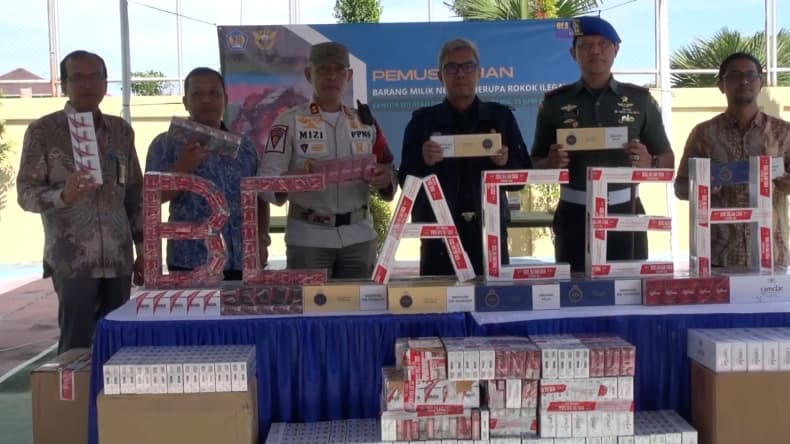 Bea Cukai Aceh Musnahkan 68.200 Rokok Ilegal Tanpa Pita Cukai