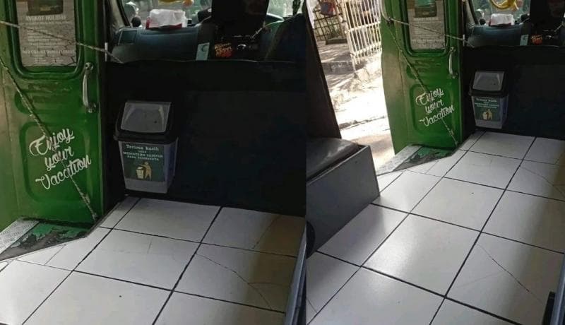 Viral Lantai Angkot Dipasang Keramik seperti Rumah, Netizen: Sandal dan Sepatu Harap Dilepas