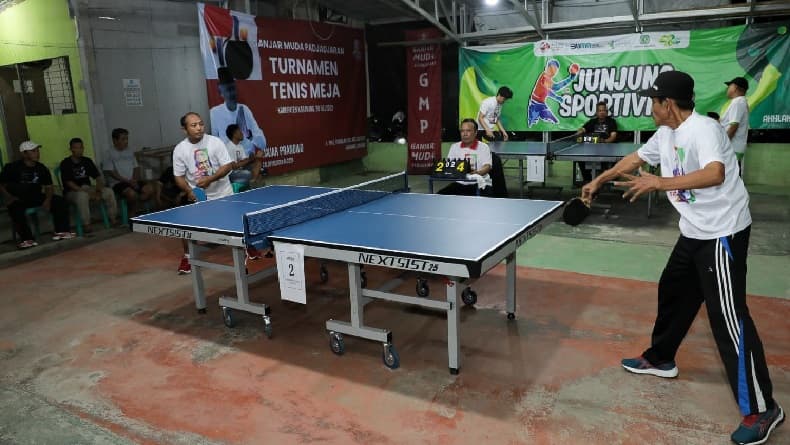 Tiru Gaya Hidup Sehat Ganjar Pranowo, GMP Gelar Turnamen Tenis Meja di Karawang
