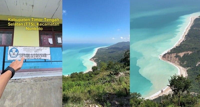 Viral Sekolah Dasar di NTT Punya Pemandangan Laut Biru nan Indah, Netizen: Belajar sambil Healing!