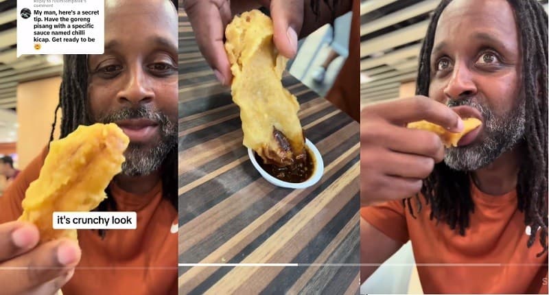 Viral, Pria di Singapura Ketagihan Makan Pisang Goreng Sambal Kicap serasa Ingin ke Surga!