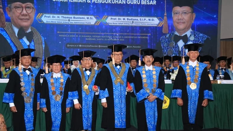 Unpas Bandung Kukuhkan 2 Guru Besar Bidang Ilmu Sistem Politik Internasional dan Administrasi Publik