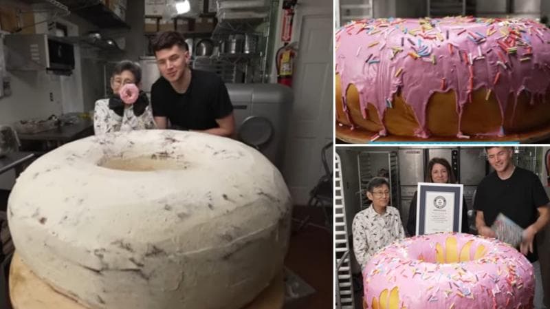 Wow Ini Donat Terbesar di Dunia Memecahkan Rekor, Beratnya 100 Kilogram