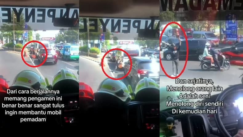 Viral Aksi Pengamen Buka Jalan untuk Truk Damkar di Simpang Pasteur-Surya Sumantri Bandung