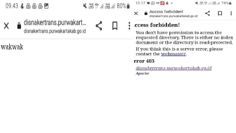 Website Resmi Disnakertrans Purwakarta Diretas, Diisi Gambar Pria Bertopi dan Tulisan Wakwak