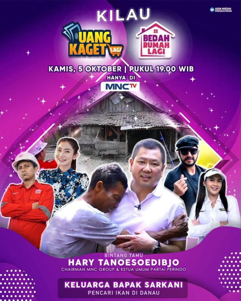 Malam Ini! Kilau Uang Kaget Lagi dan Bedah Rumah di MNCTV Hadir dengan Bintang Tamu Spesial