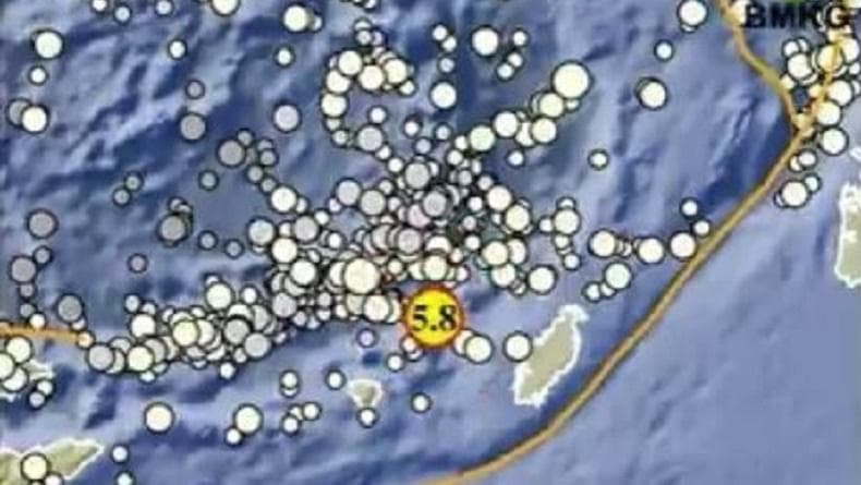 Gempa Terkini M5,8 Guncang Maluku Tenggara Barat, Kedalaman 14 Km