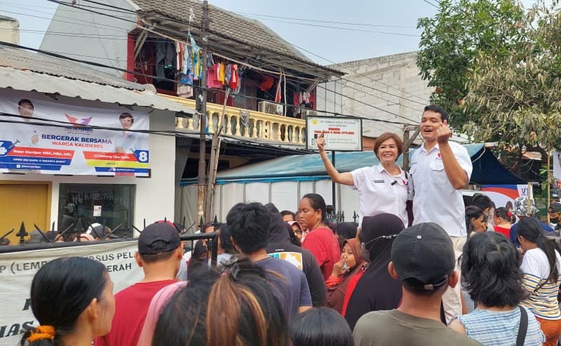 Gelar Pasar Murah di Tegal Alur, Bacaleg Partai Perindo: Kita Terus Jalin Hubungan dengan Warga