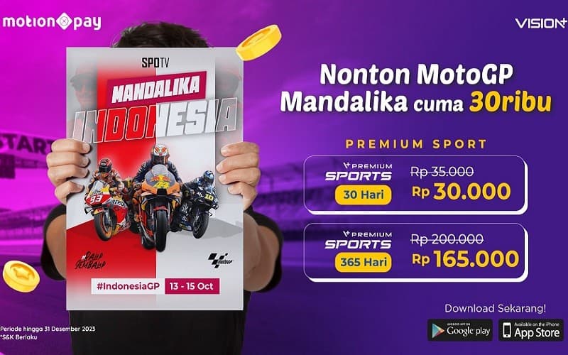 Tonton Keseruan MotoGP di Vision+ dan Dapatkan Diskon Berlangganan di MotionPay!