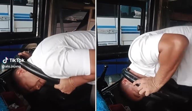 Viral Kepala Sopir Bus Terjepit Setir Mobil, Netizen Ikut Gabut: Pakai Minyak Klentik Pak