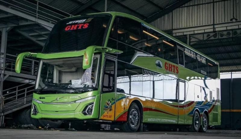 PO Gunung Harta Rilis Bus Baru, Double Decker Sasis Tronton Dibalut Bodi Jetbus 5 PO Gunung Harta Rilis Bus Baru, Double Decker Sasis Tronton Dibalut Bodi Jetbus 5