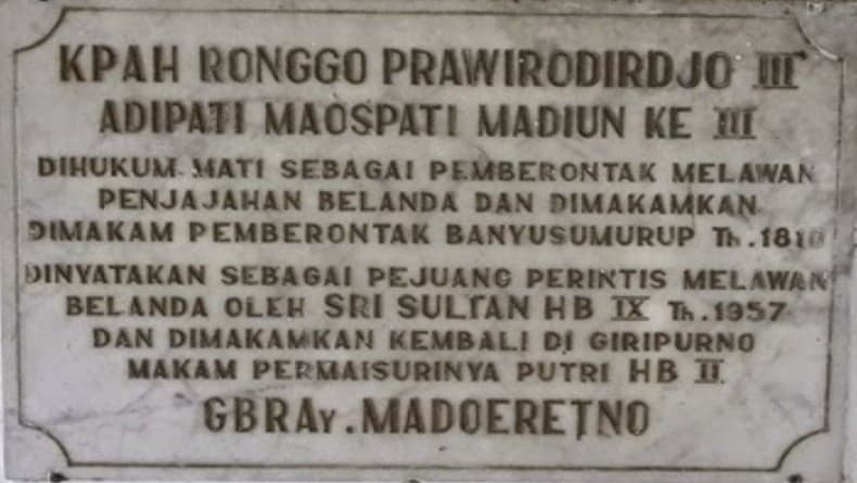 Sepak Terjang Raden Ronggo Prawirodirjo III, Pejuang yang Disegani Belanda