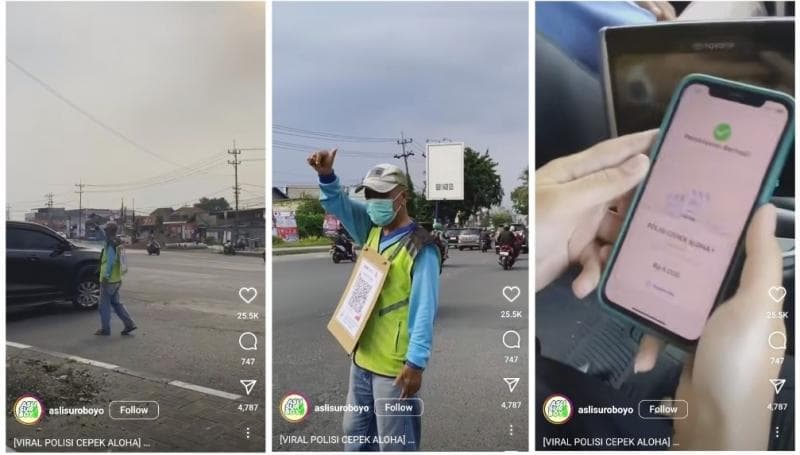 Viral Polisi Cepek Sediakan Pembayaran Pakai Qris, Netizen: Wes Modern Iki