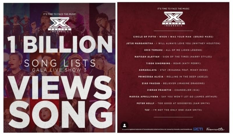 X Factor Indonesia Makin Panas, Peserta Nyanyikan Lagu 1 Billion Views Song di Gala Live Show 3
