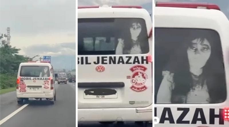 Viral Mobil Ambulans Pembawa Jenazah Dipasang Gambar Kuntilanak, Netizen Merinding