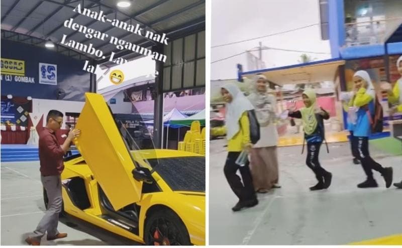 Heboh, Guru Pamer Mobil Lamborghini Seharga Rp22 Miliar di Sekolah saat Perpisahan