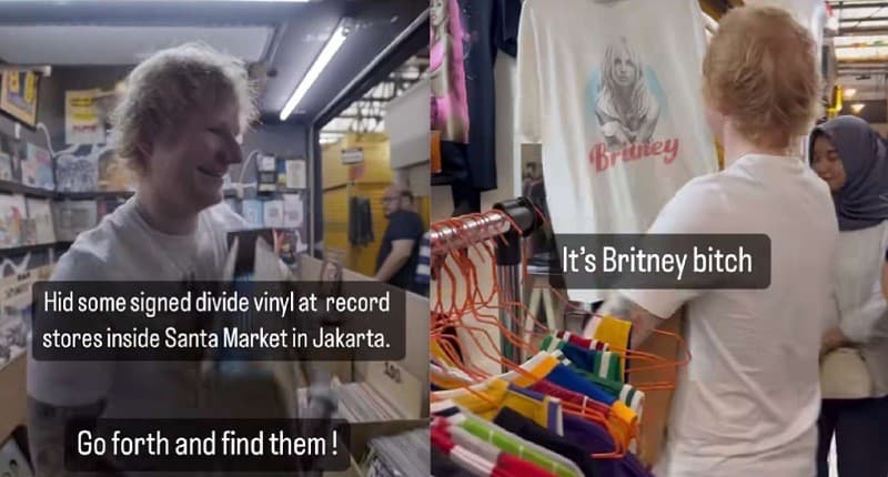 Viral, Sebelum Konser, Ed Sheeran Sempatkan Thrifting Baju di Pasar Santa Jakarta