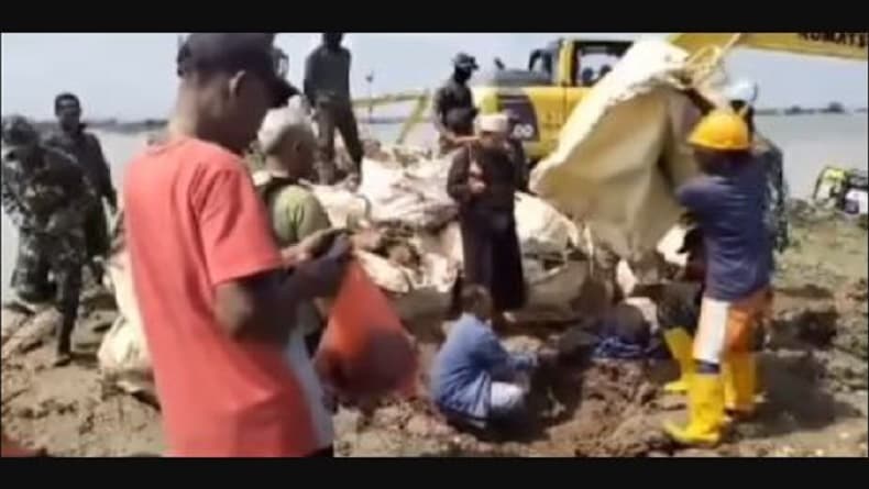 Viral Video Ritual Wedhus Kendit di Demak, Warga Sembelih Kambing di Lokasi Tanggul Jebol