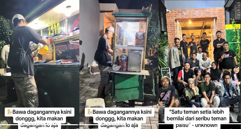 Viral Bukber Reuni SMP Borong Dagangan Teman yang Jual Nasi Goreng Keliling