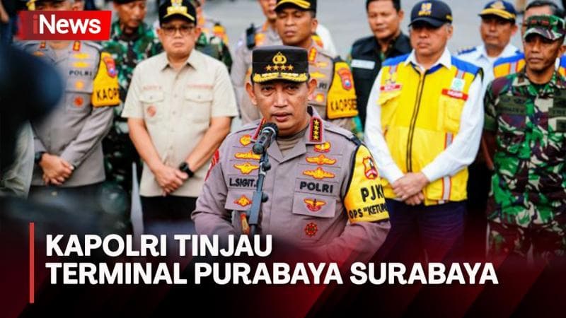 Kapolri Minta Jajarannya Waspadai Daerah Rawan Kecelakaan saat Tinjau Terminal Purabaya Surabaya