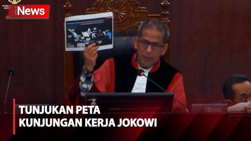 Tunjukan Peta Kunjungan Kerja Jokowi, Hakim MK Saldi Tanya ke 4 Menteri: Kenapa Sering ke Jawa Tengah?