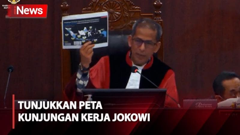 Tunjukkan Peta Kunjungan Kerja Jokowi, Hakim MK Saldi Tanya ke 4 Menteri: Kenapa Sering ke Jawa Tengah?