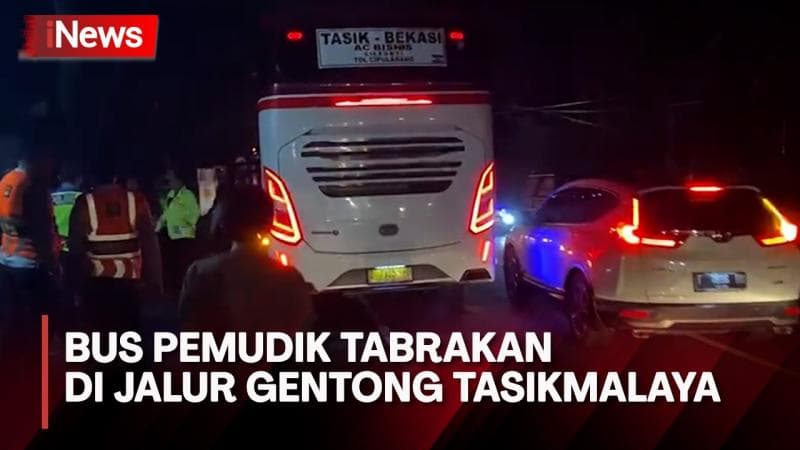 Jalur Gentong Tasikmalaya Macet Usai Bus Pemudik Terlibat Kecelakaan