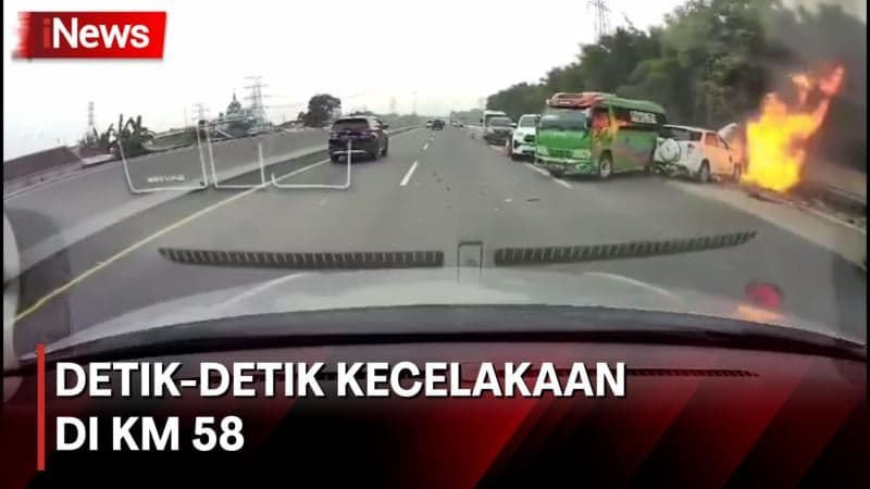  Terekam Dashcam, Beginilah Detik-Detik Kecelakaan di KM 58 Tol Japek Tewaskan 13 Orang