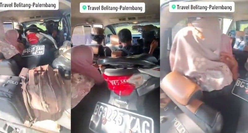 Kocak, Pemudik Ini Bawa Masuk Motor ke Dalam Mobil, Netizen: Rumahnya Sekalian Dibawa Pak!